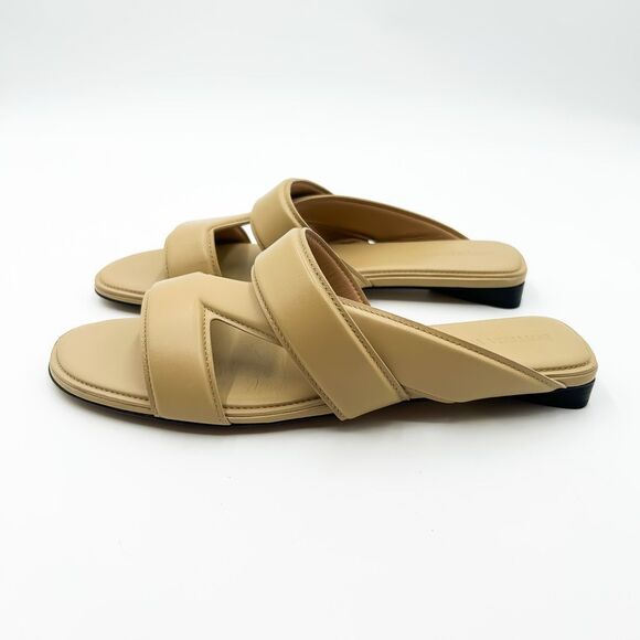 Bottega Veneta Neutral Leather Slides Sandals Flats EU 38 US 8 - Picture 4 of 11